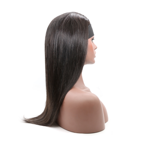Headband Wig Human Hair Half Wig 180% Density Body Wave Natural Color Glueless