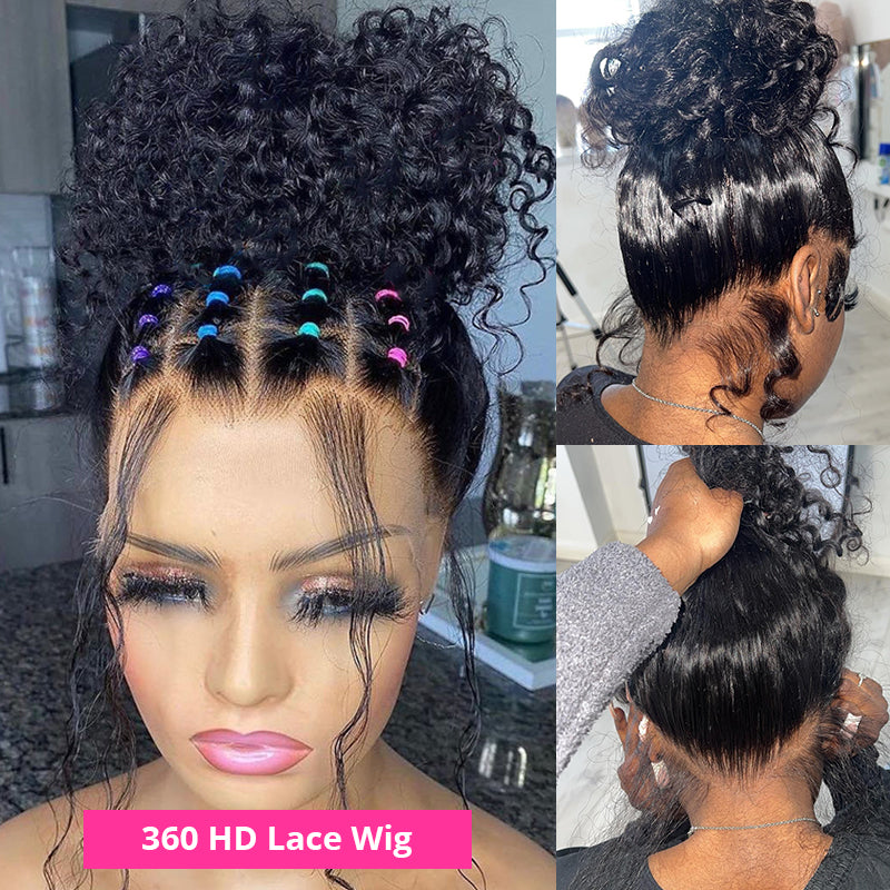 CEXXY Hair 360 Real HD Lace Frontal Wig Curly Deep Wave Human Virgin Hair