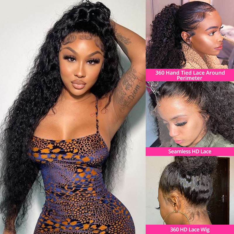 CEXXY Hair 360 Real HD Lace Frontal Wig Curly Deep Wave Human Virgin Hair