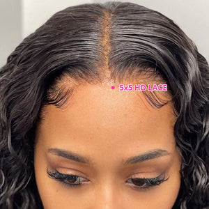 CEXXY Hair 5x5 Brazilian Hair HD Invisible Lace Closure Deep Wave