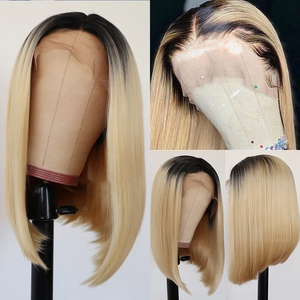 1B 613 Blonde Bob Wig Short Human Hair Wigs Pre-Plucked Hairline