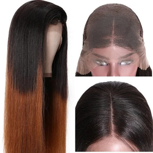 T1B4 Color Straight 13x4 Lace Front Wigs With Pre-plucked Hairline