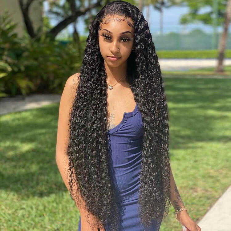 30-40in Long Wig HD Lace 13x4 Lace Front Wig Curly Deep Wave Undetected Lace Frontal