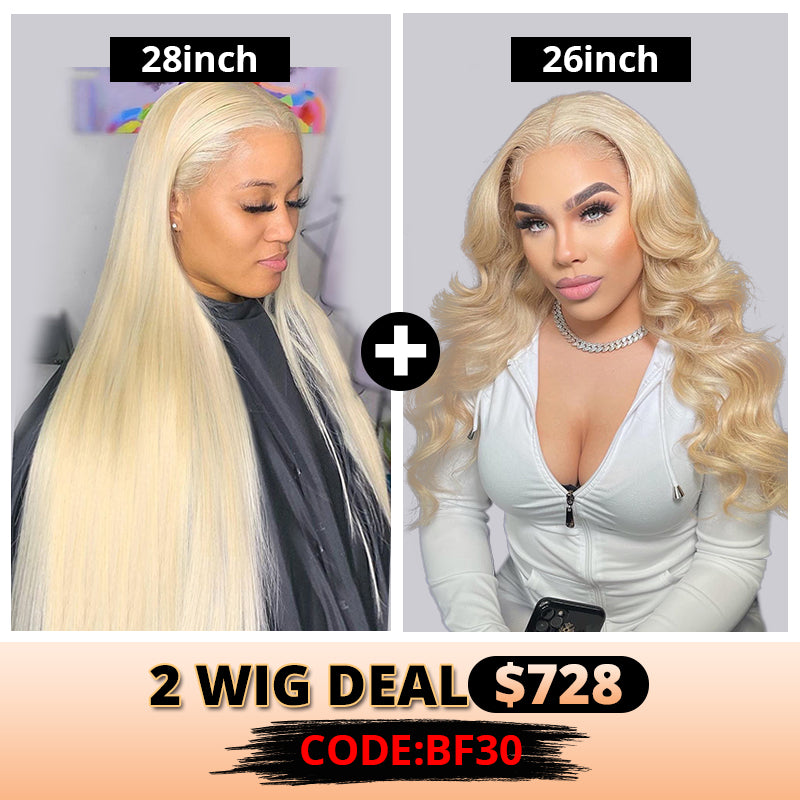 13x4&4x4 Blonde Wig straight full lace frontal