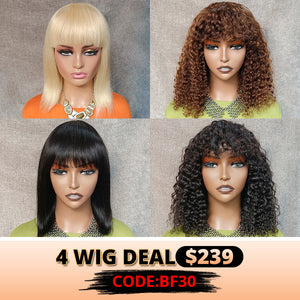 HUMAN HAIR WIG WITH BANGS