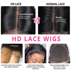 30-40in Long Wig HD Lace 13x6 Lace Front Wig Body Wave Undetected Lace Frontal