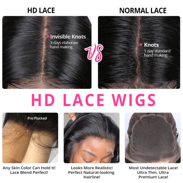 30-40in Long Wig HD Lace 5x5 Closure Wigs Straight Brazilian Virgin Hair
