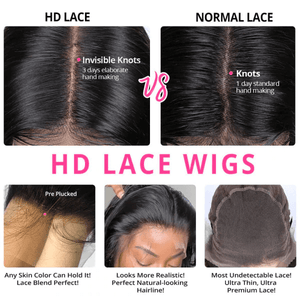 HD Lace 5x5 Loose Wave Closure Wigs Brazilian Virgin Hair 180% Density