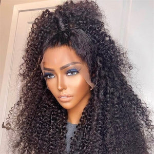 30-40in Long Wig HD Lace 13x6 Lace Front Wig Kinky Curly Undetected Lace Frontal