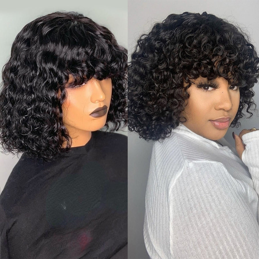 HUMAN HAIR WIG WITH BANGS