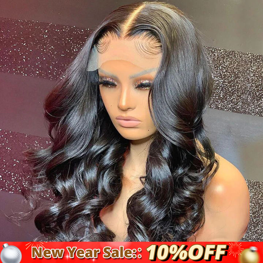 HD Lace 5x5 Loose Wave Closure Wigs Brazilian Virgin Hair 180% Density