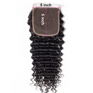 CEXXY Hair 5*5 Brazilian Hair Lace Closure Deep wave