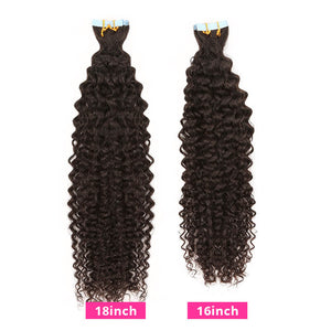 New arrivals Kinky curly tapes hair for black woman 50G/20PCS