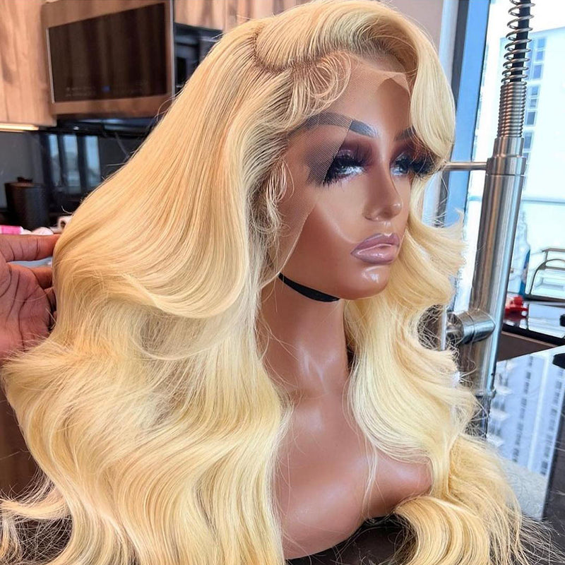 613 Blonde Wig Body Wave Human Virgin Hair 13x6 Lace Front Pre-plucked Hairline