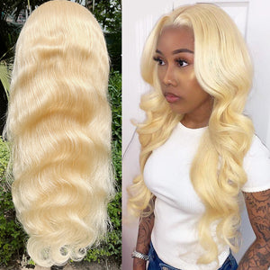 613 Blonde Wig Body Wave Human Virgin Hair 4x4 5x5 Lace Front Pre-plucked Hairline