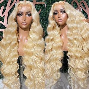 613 Blonde Wig Body Wave Human Virgin Hair 4x4 5x5 Lace Front Pre-plucked Hairline