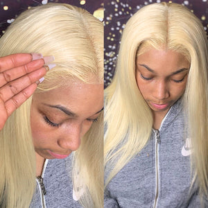 613 Blonde Wig Straight Human Virgin Hair 4x4 5x5 Lace Front Pre-plucked Hairline