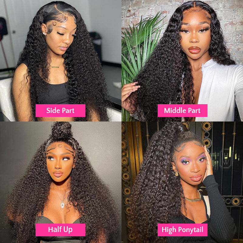 Breathable 360 Deep curly Lace Wig Pre-Plucked With Baby Hair 100% Virgin Human Hair Wigs