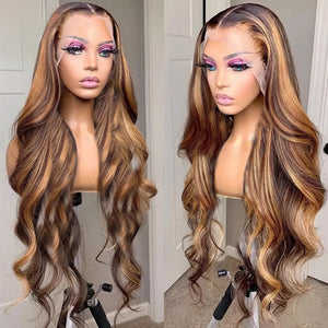 #4/27 Piano Highlight Color Body Wave 13x4 Lace Frontal Wigs Virgin Human Wigs