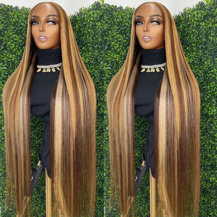 Hot Selling #4/27 Piano Highlight Color Straight 13x4 4x4 Lace Wigs Virgin Hair Wigs