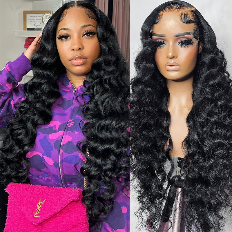 Breathable 360 Natural wave Lace Wig Pre-Plucked With Baby Hair 100% Virgin Human Hair Wigs
