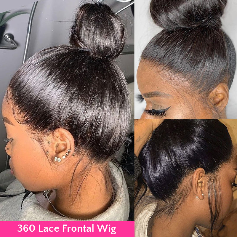 Breathable 360 Straight Lace Wig Pre-Plucked With Baby Hair 100% Virgin Human Hair Wigs