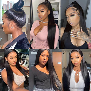 Breathable 360 Straight Lace Wig Pre-Plucked With Baby Hair 100% Virgin Human Hair Wigs