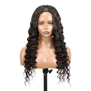 Natrual wave V Part Wig 250% Density No Glue Upgrade V Part Wig Dome Cap For Women