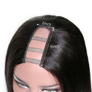 U Part Wig Straight 2*6 Brazilian Human Glueless Lace Wig