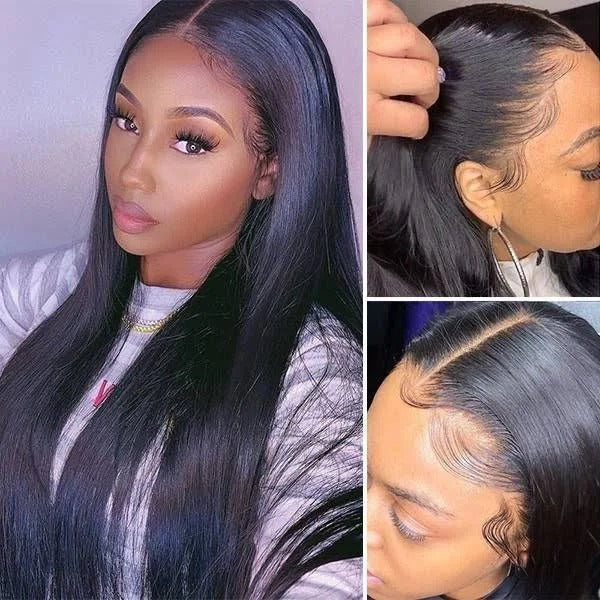 Cexxy Hair Straight 13X4 Fake Scalp Wig Virgin Hair Invisible Knot Lace Front Wig
