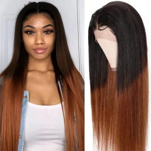 T1B4 Color Straight 13x4 Lace Front Wigs With Pre-plucked Hairline