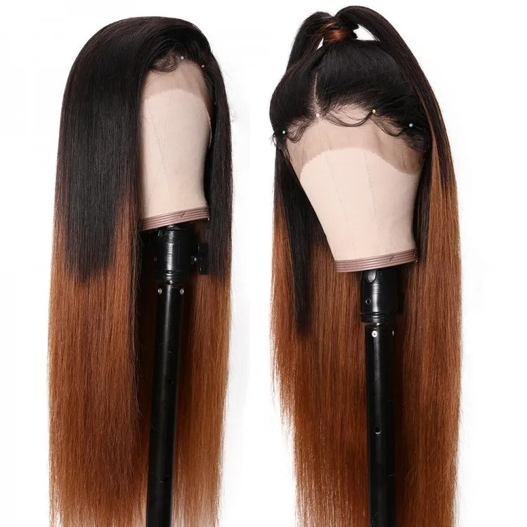 T1B4 Color Straight 13x4 Lace Front Wigs With Pre-plucked Hairline